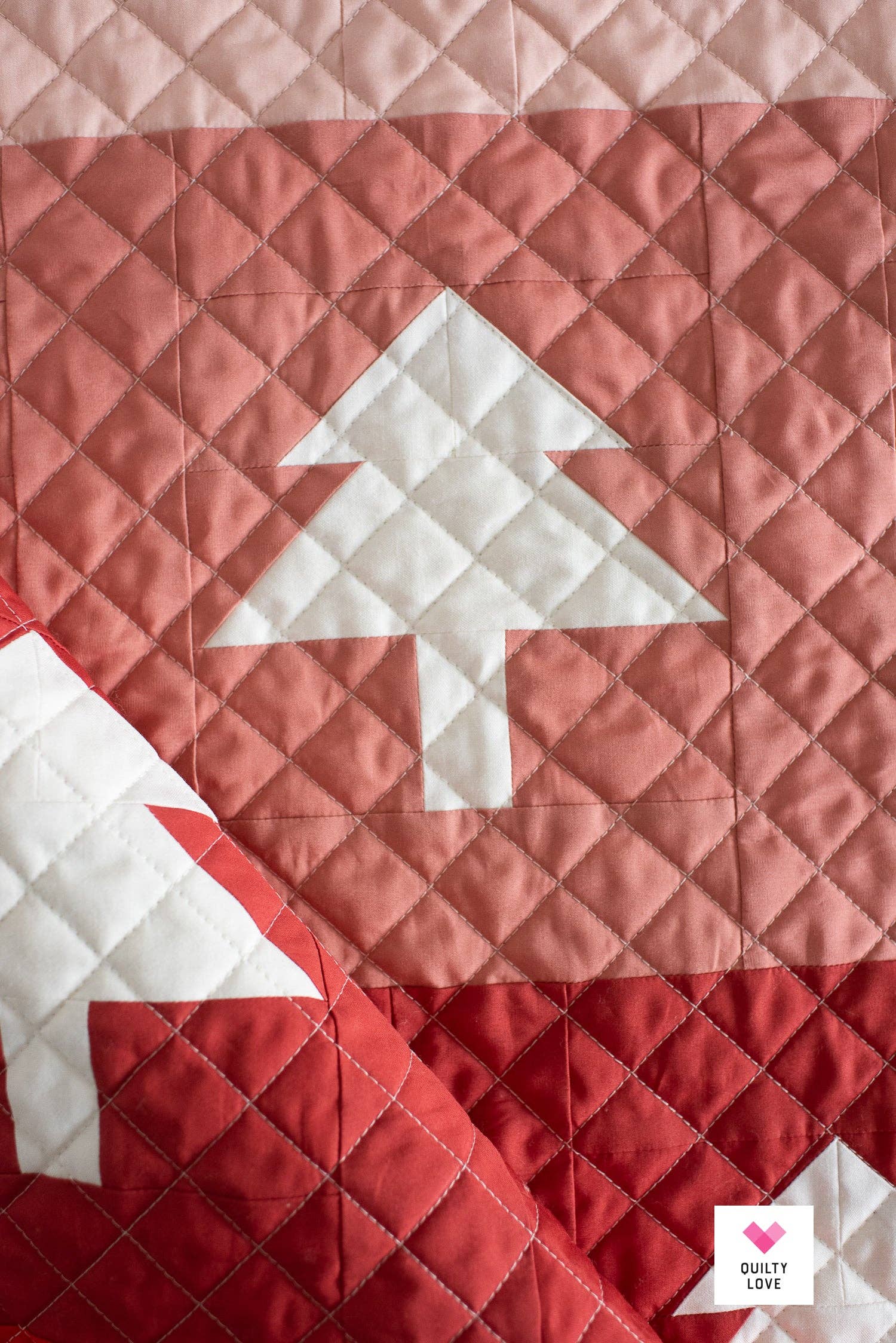 Tree Rows Quilt Pattern by Quilty Love | Modern Christmas Tree Quilt Pattern