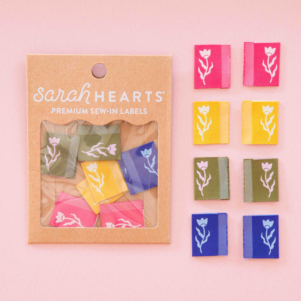 Sarah Hearts Flower Side Seam sew in labels