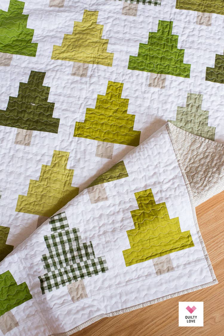 Quilty Trees Quilt Pattern by Quilty Love | Modern Tree Quilt Pattern