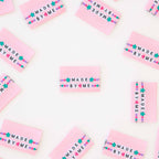 Sarah Hearts Made by Me Sew in labels for sewing and quilting