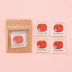 Sarah Hearts Tomato  Pin Cushion Handmade Sew In Labels