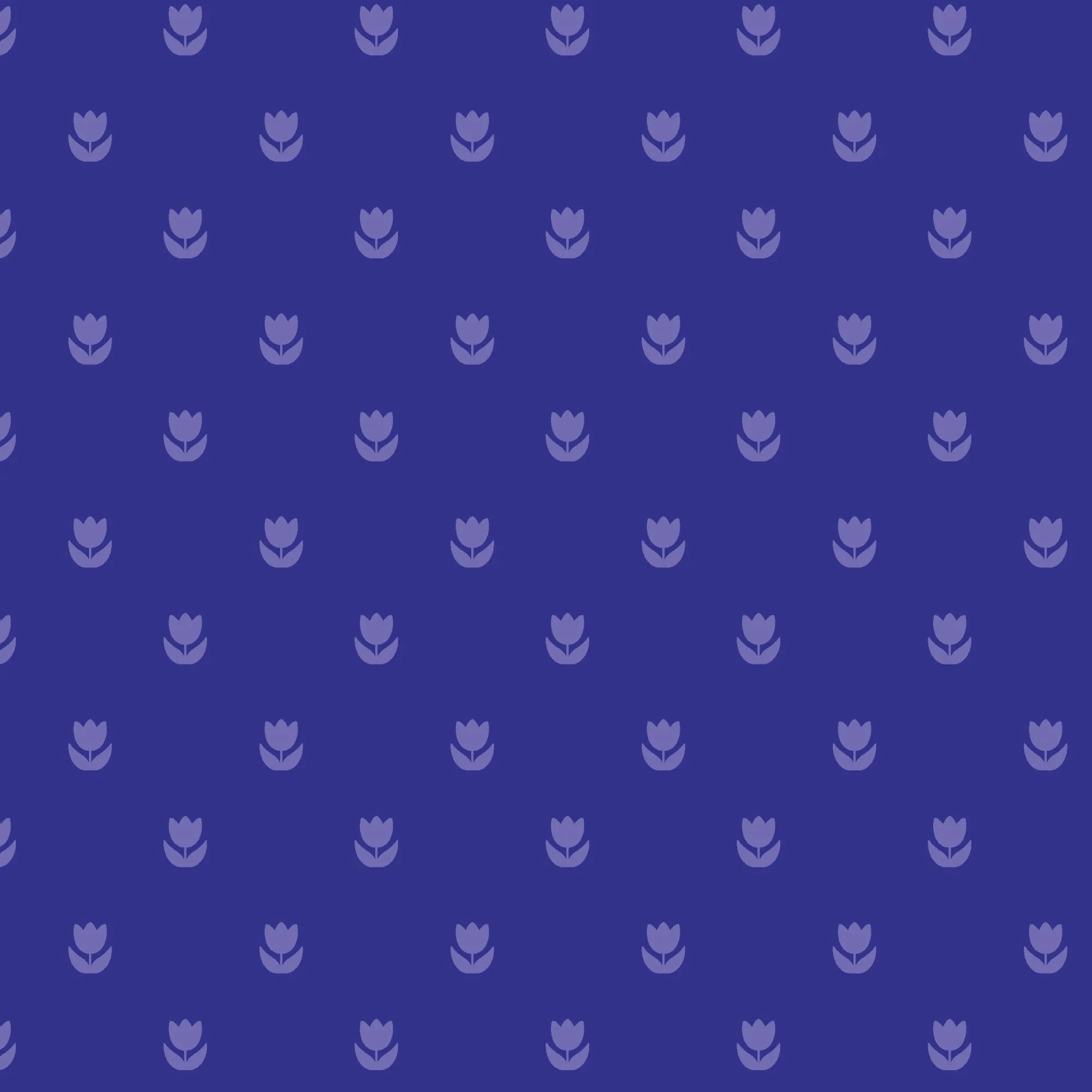 Flower Fields Blue fabric with blooming garden pattern by Jojulein Design