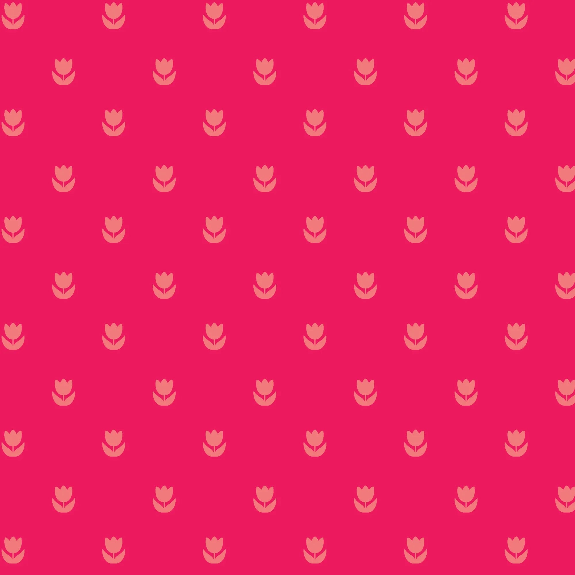 Flower Fields - Fuchsia fabric with pink floral pattern by Jojulein Design.