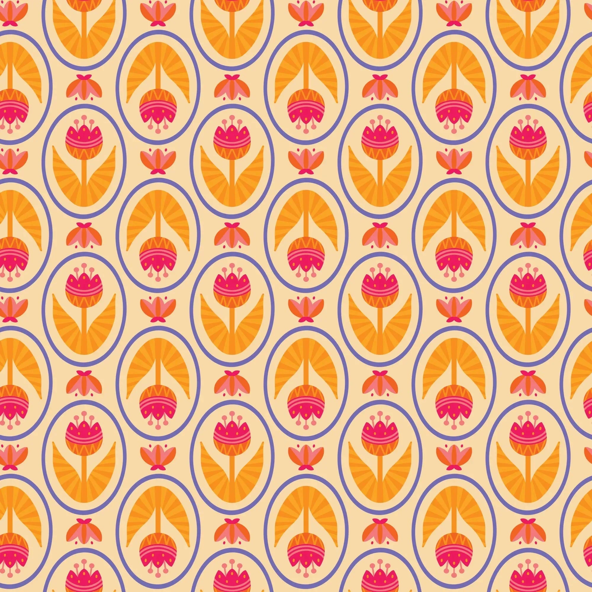 Tulip Love - Pale Orange floral pattern by Jojulein Design