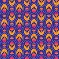 Tulip Love fabric in vibrant blue by Jojulein Design, floral pattern.