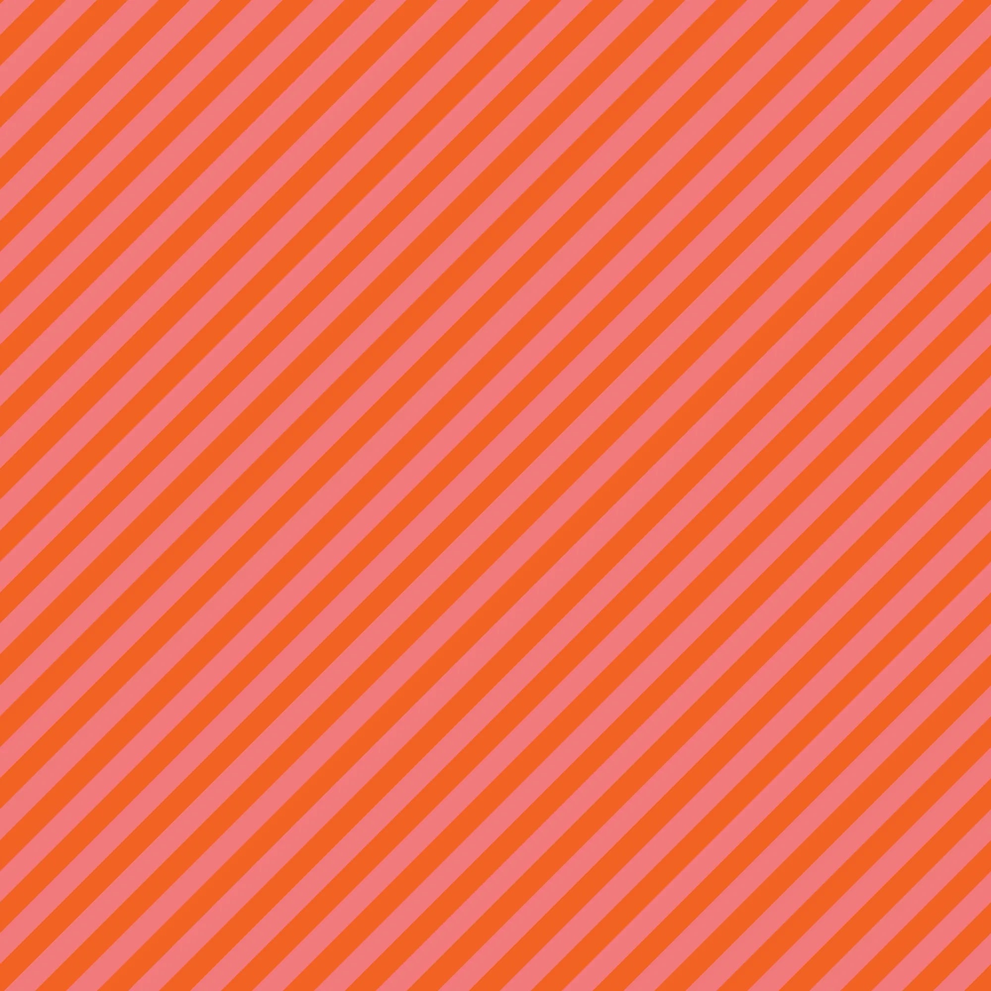 Stripes- Orange- Blooming Garden vibrant diagonal striped fabric.