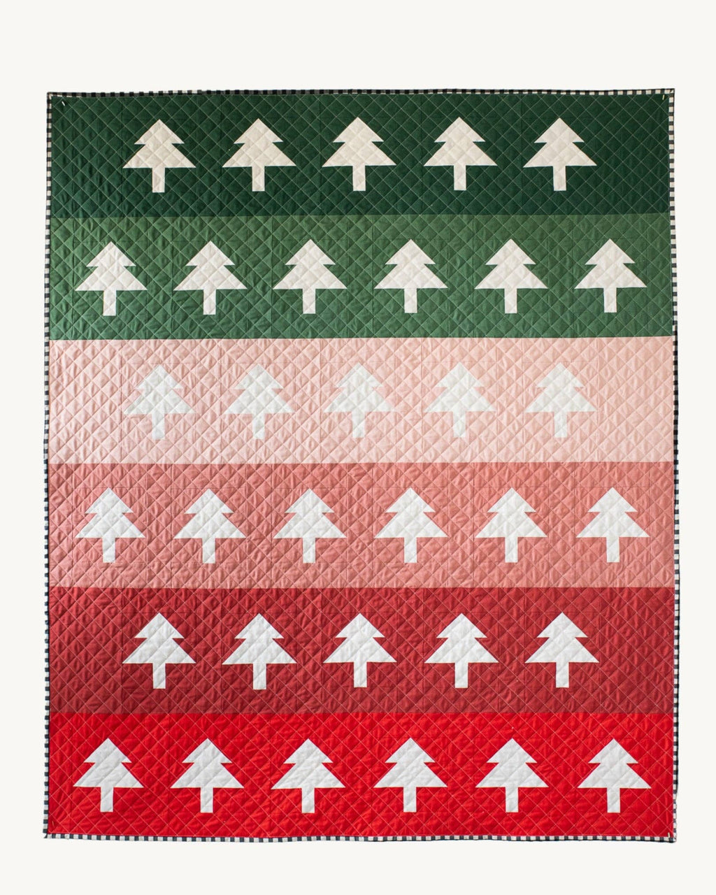 Tree Rows Quilt Pattern by Quilty Love | Modern Christmas Tree Quilt Pattern