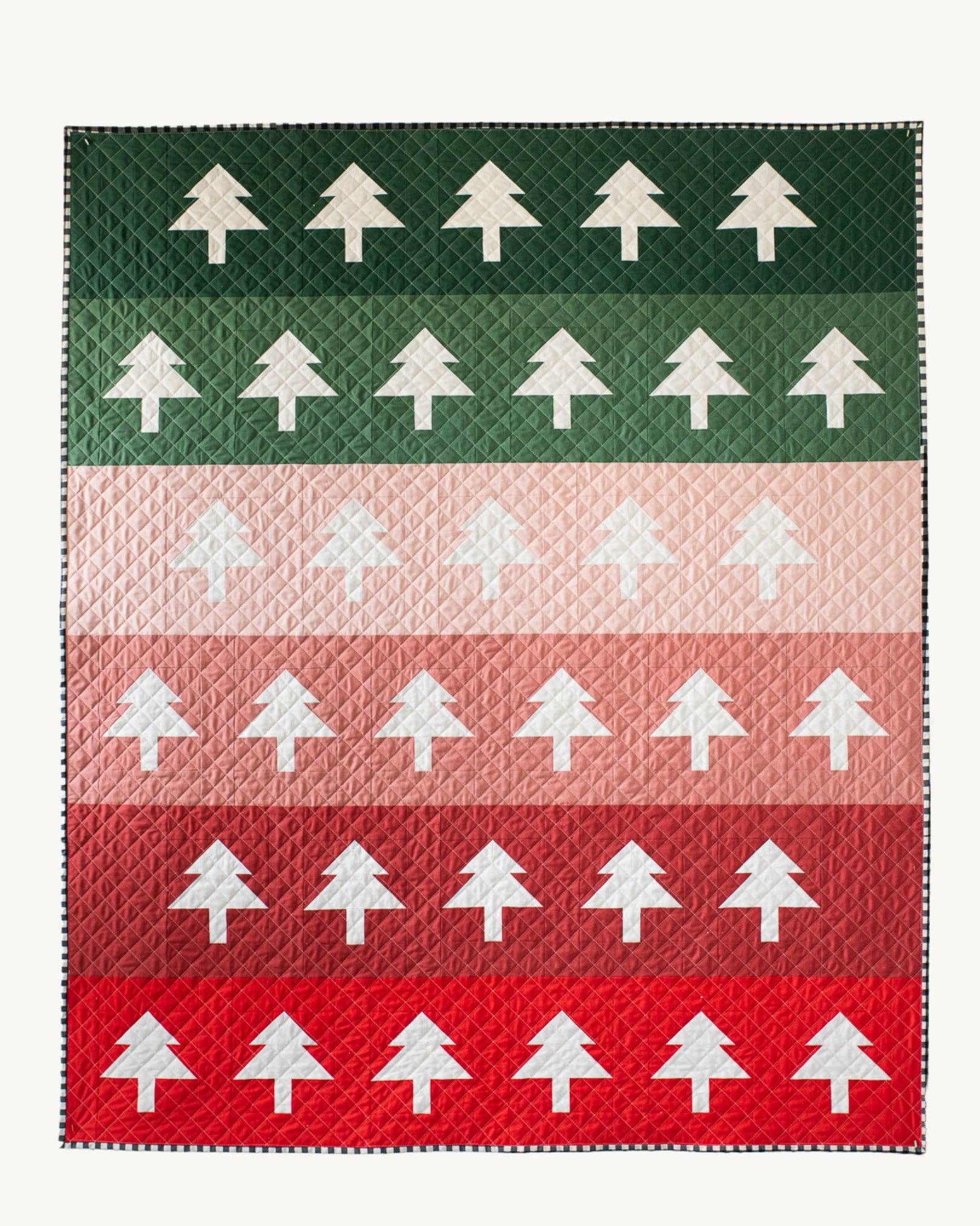 Tree Rows Quilt Pattern by Quilty Love | Modern Christmas Tree Quilt Pattern
