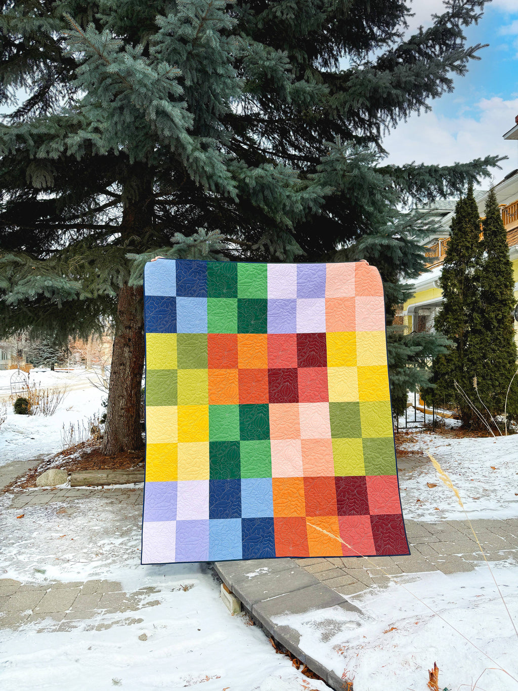 Beginner Friendly Quilt made with Sunny Side Quilt Pattern by The Blanket Statement Quilt Co