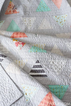 Soft pastel colorful geometric quilt Triangle Pop by Quilty Love