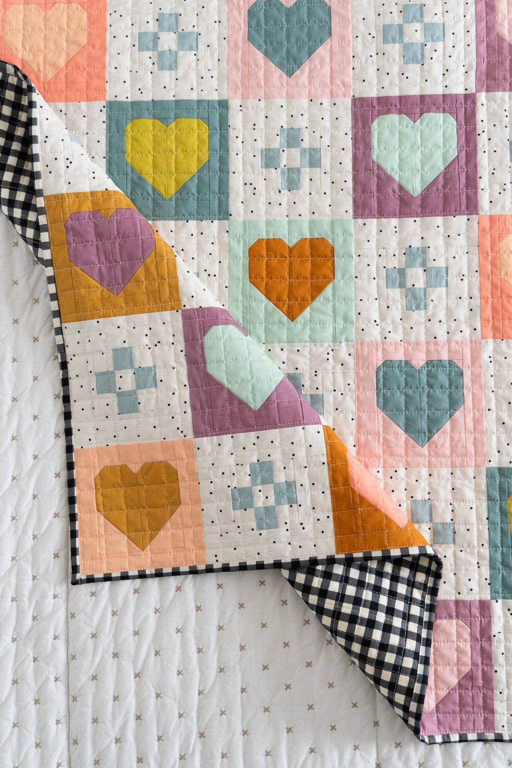 Cozy Checkered Hearts Quilt Pattern by Quilty Love | Heart Quilt & Fat Quarter Pattern