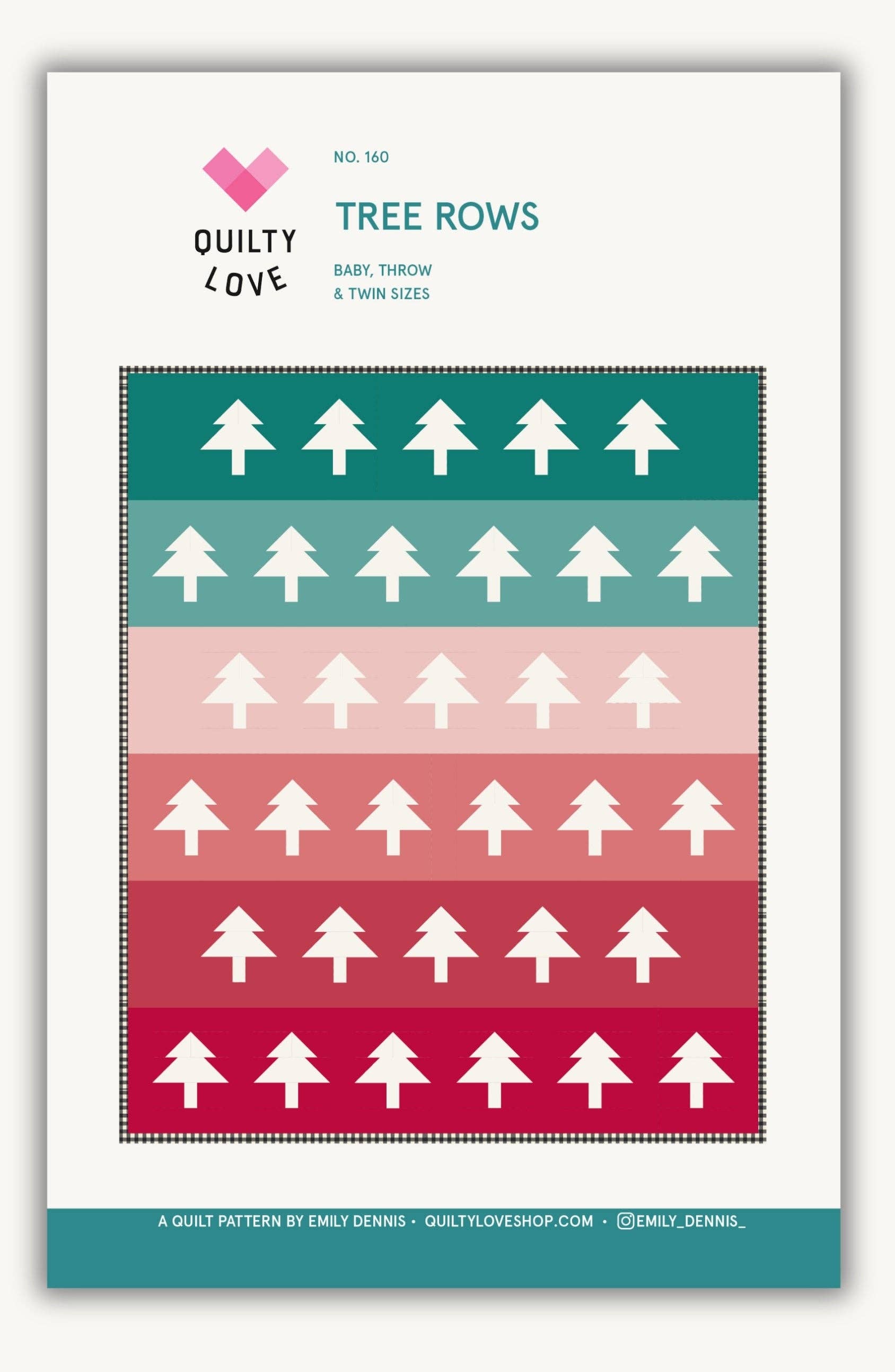 Tree Rows Quilt Pattern by Quilty Love | Modern Christmas Tree Quilt Pattern