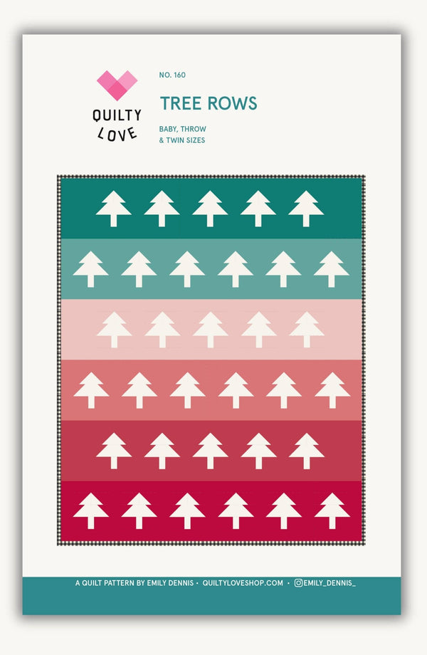 Tree Rows Quilt Pattern by Quilty Love | Modern Christmas Tree Quilt Pattern