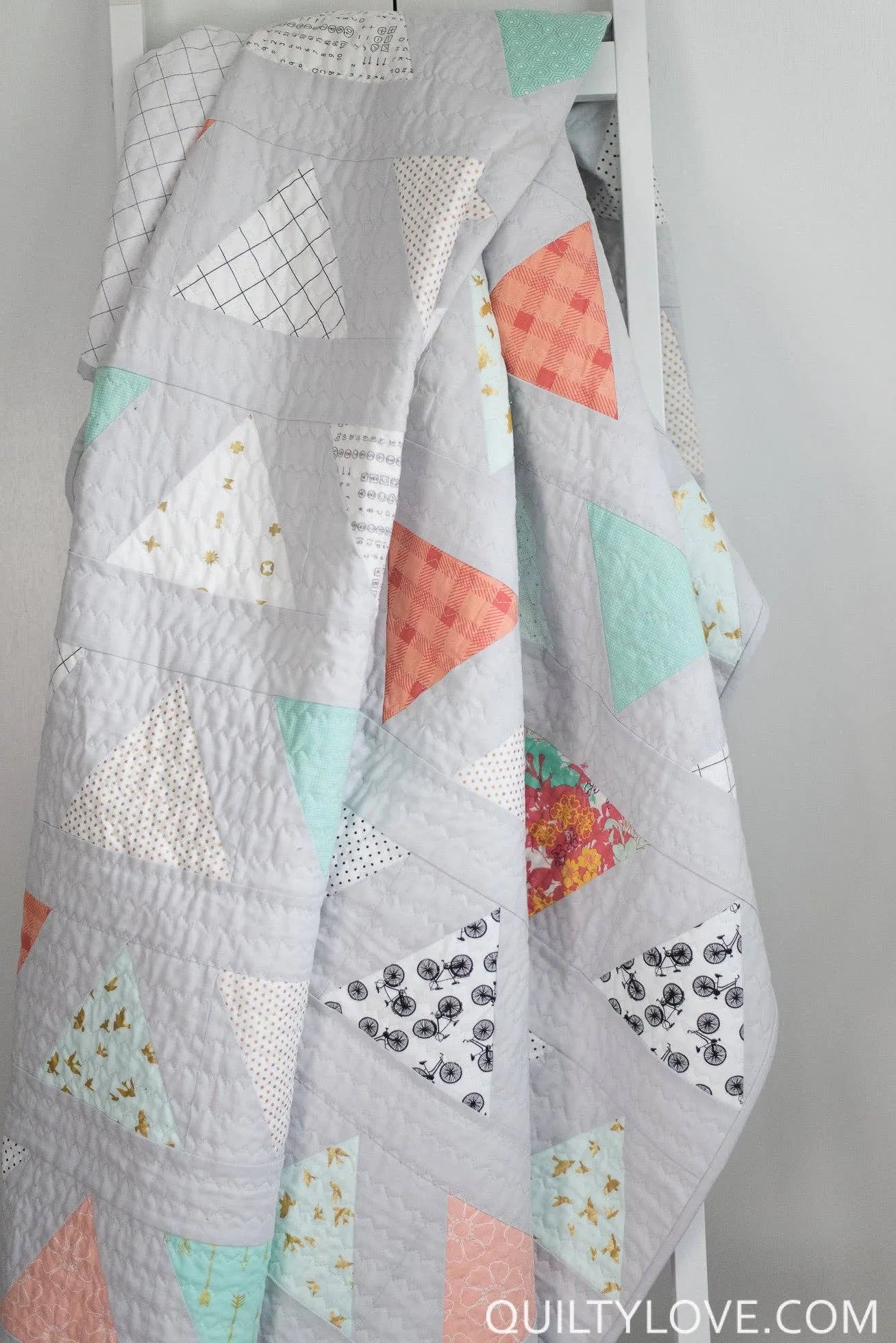 Soft Pastel Quilt Drapped Triangle Pop by Quilty Love