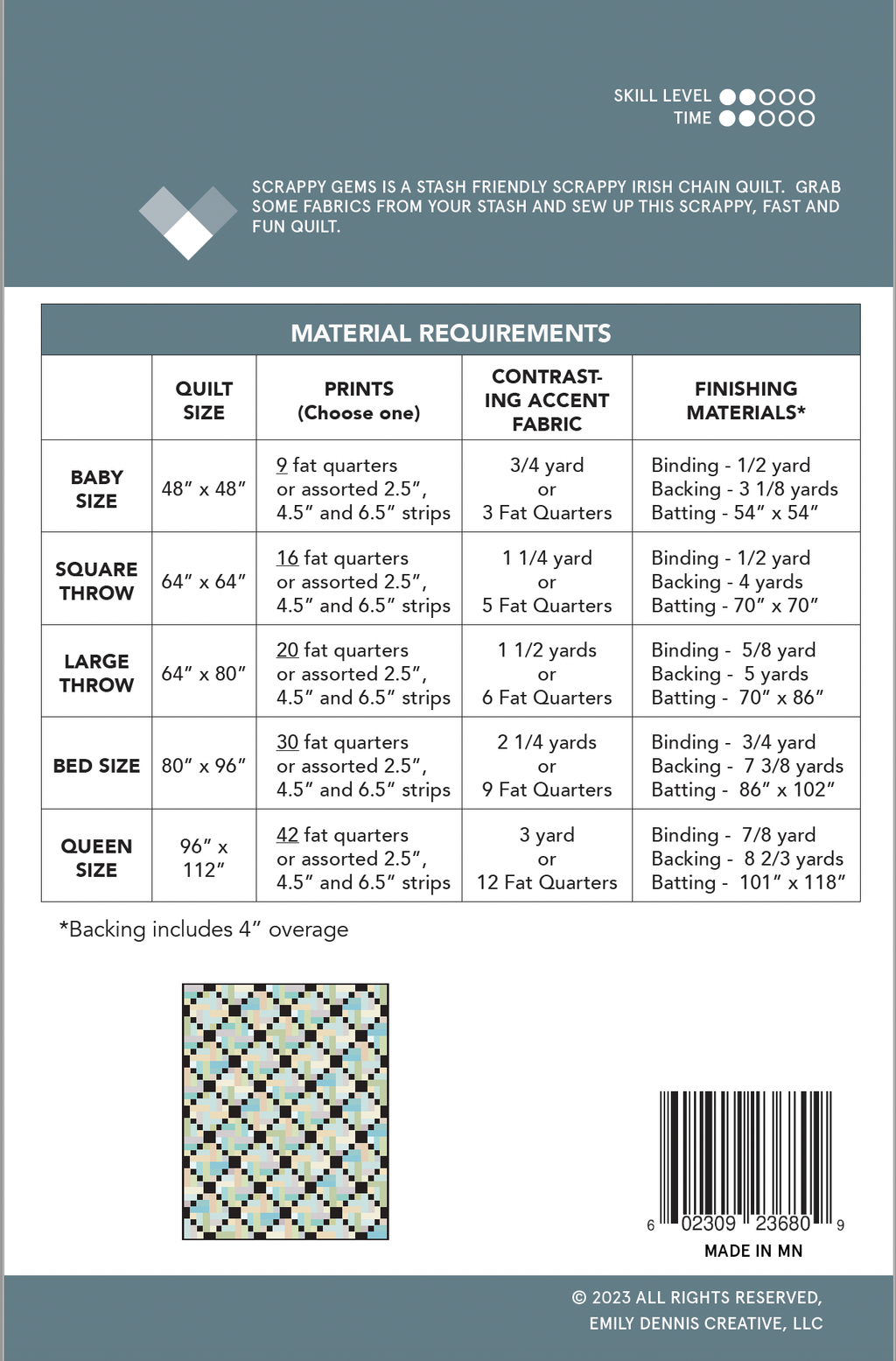 Scrappy Gems Quilt Pattern by Quilty Love | Fat Quarter & Stash Buster Quilt Pattern
