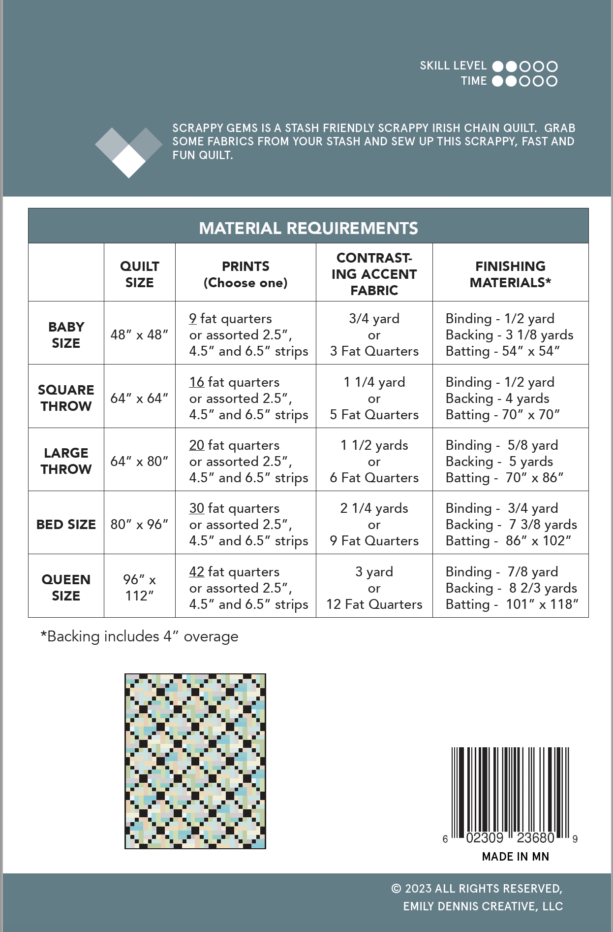 Scrappy Gems Quilt Pattern by Quilty Love | Fat Quarter & Stash Buster Quilt Pattern