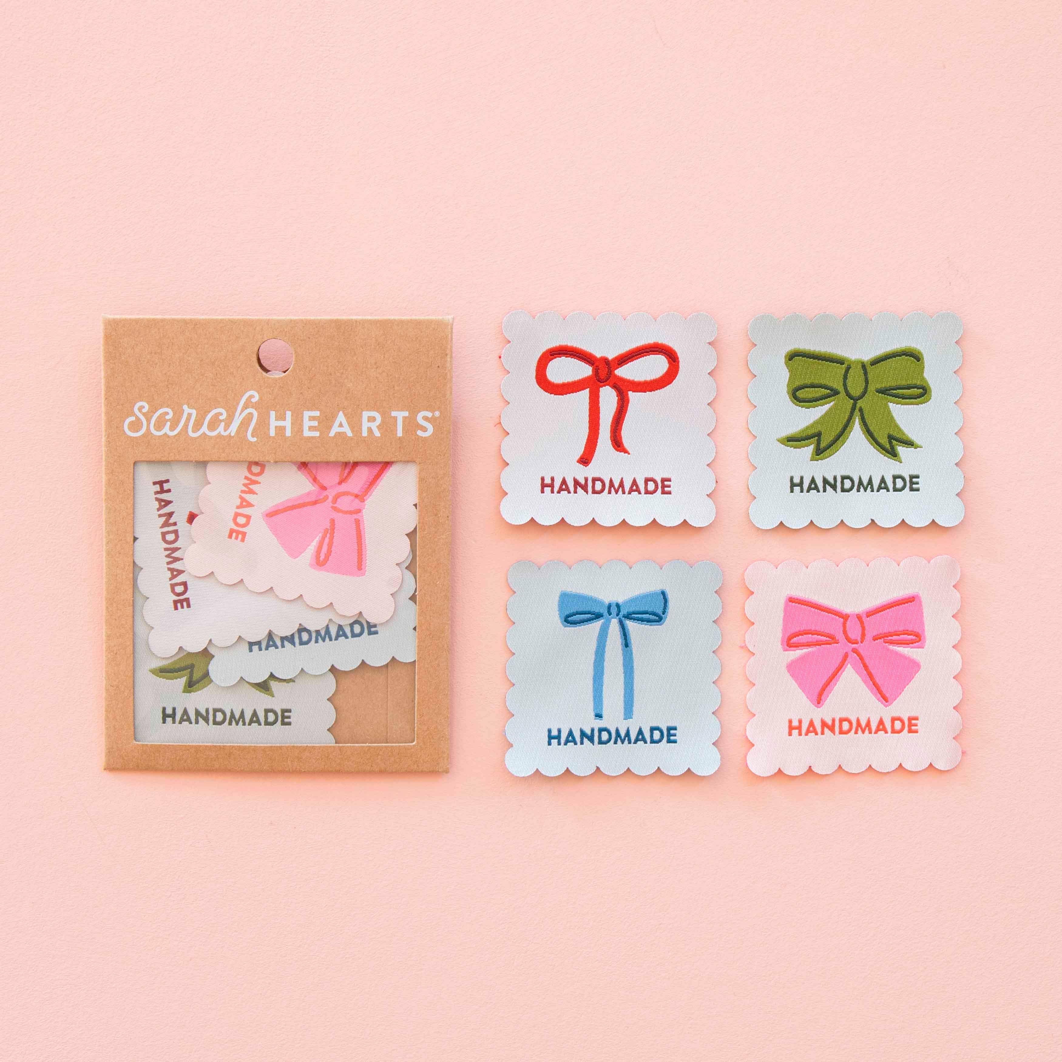 Sarah Hearts Handmade Bow Sew In Label Tags