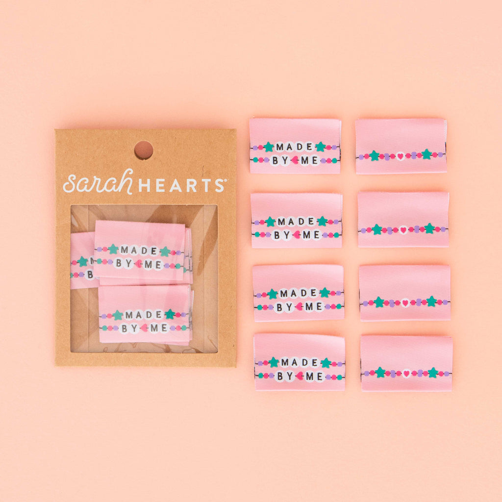 Sarah Hearts Made by Me Sew in labels for sewing and quilting