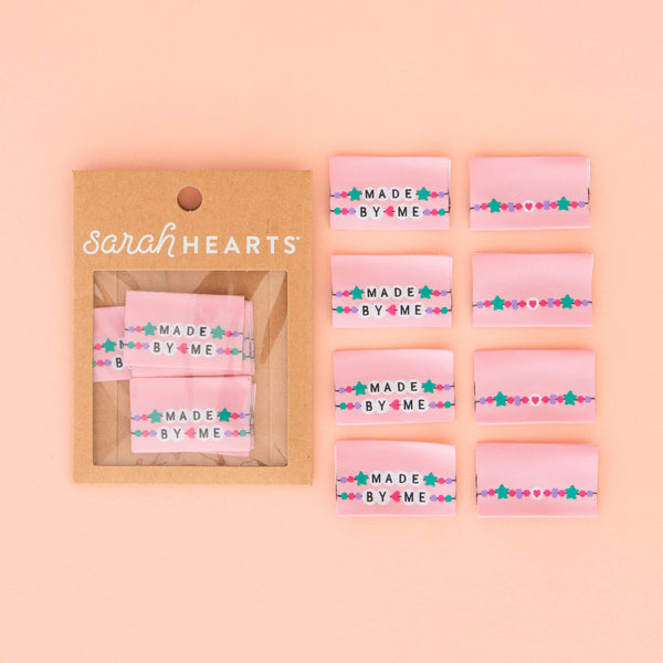 Sarah Hearts Made by Me Sew in labels for sewing and quilting