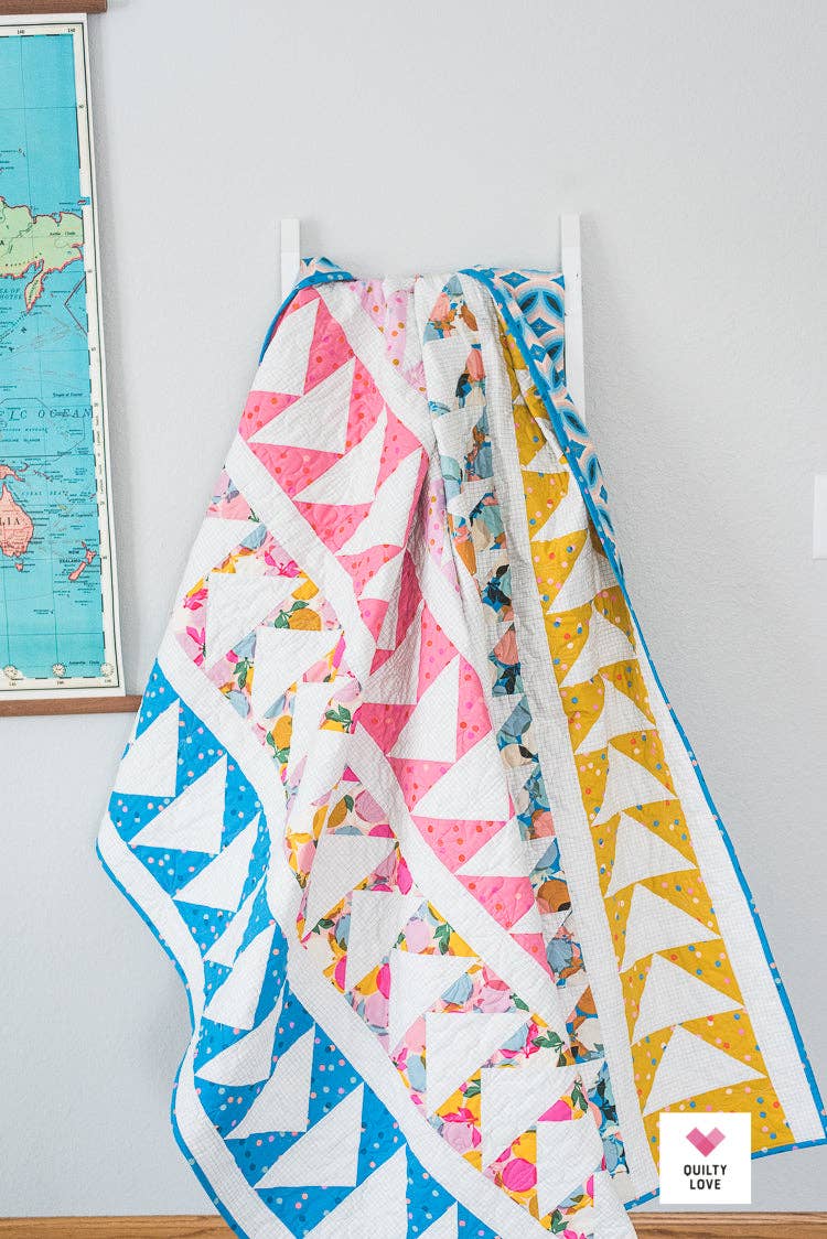 Flying Quilt Pattern by Quilty Love | Modern Flying Geese Quilt Pattern