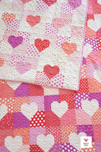 Quilt with hearts Patchwork Hearts by Quilty Love