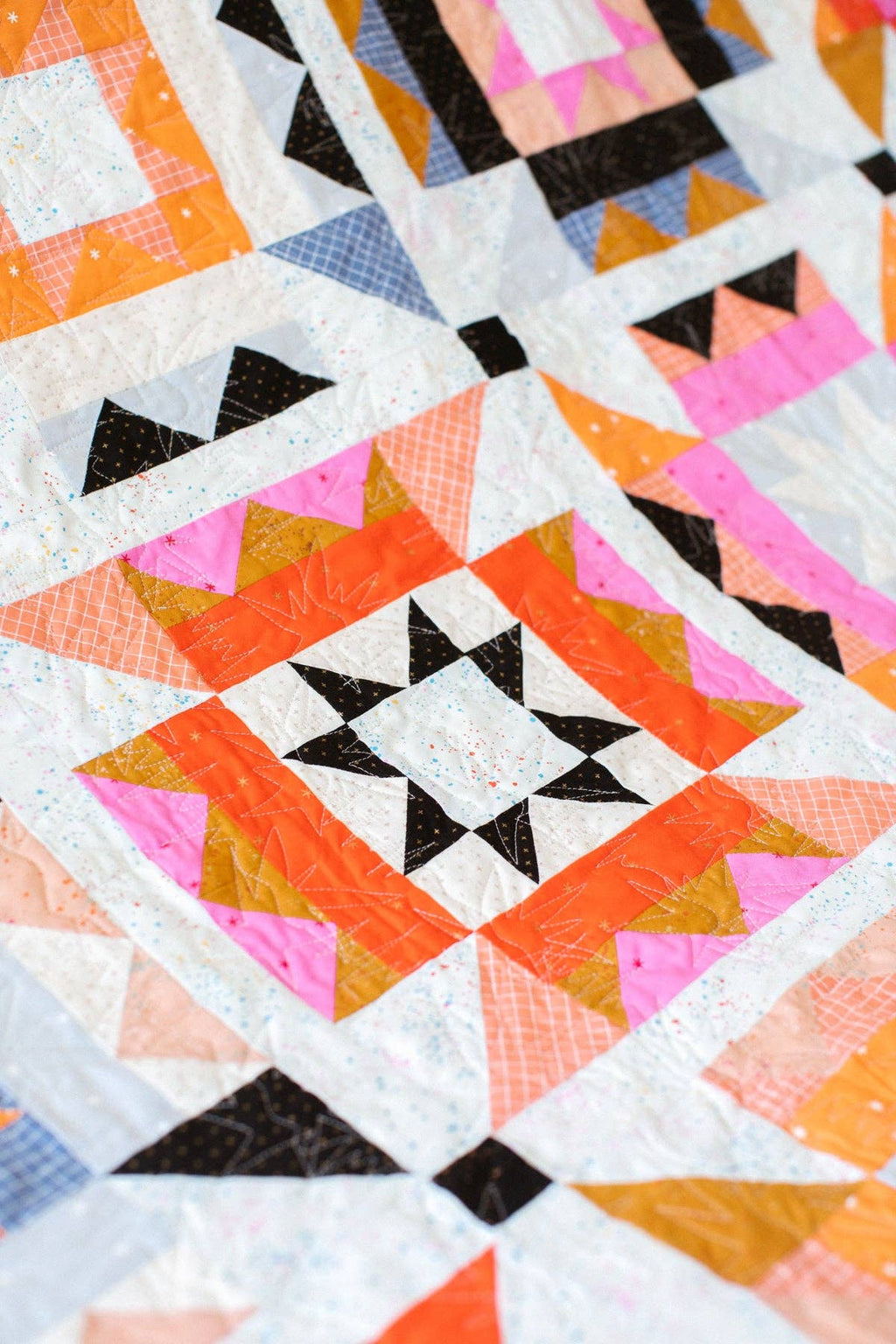 Nova Star Quilt Pattern by Then Came June | Modern Star Fat Quarter Quilt Pattern