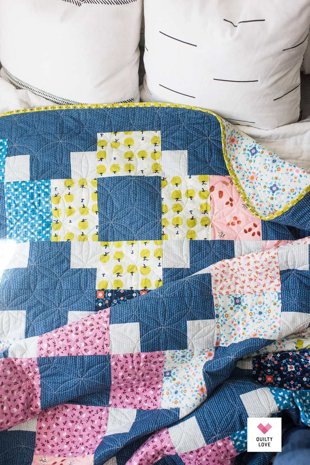 Fat Quarter Friendly Quilt Pattern Hopscotch II Quilt by Quilty Love
