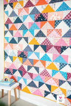 Patchwork Flying Geese Quilt Pattern by Quilty Love | Stash Buster Quilt Pattern
