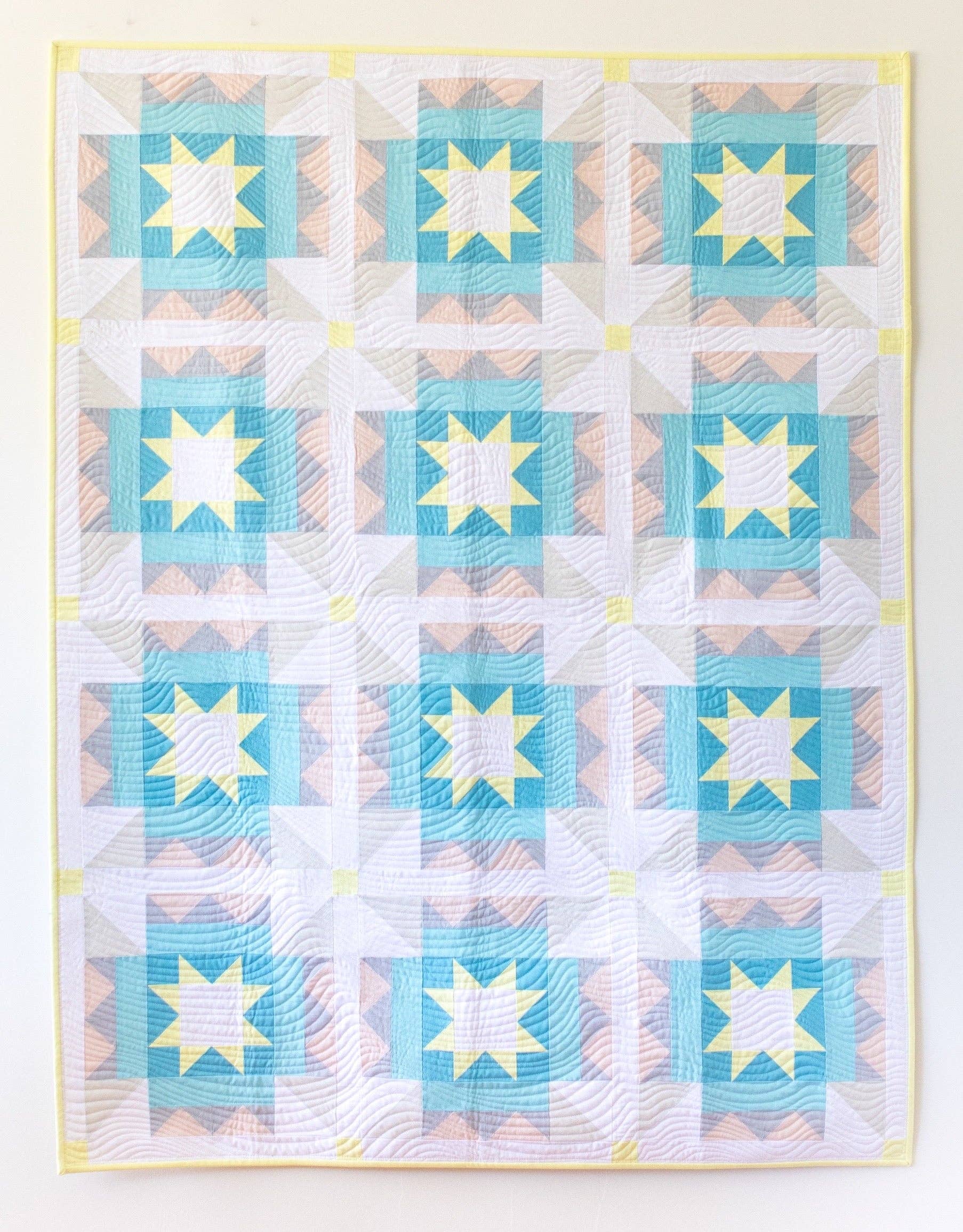 Nova Star Quilt Pattern by Then Came June | Modern Star Fat Quarter Quilt Pattern
