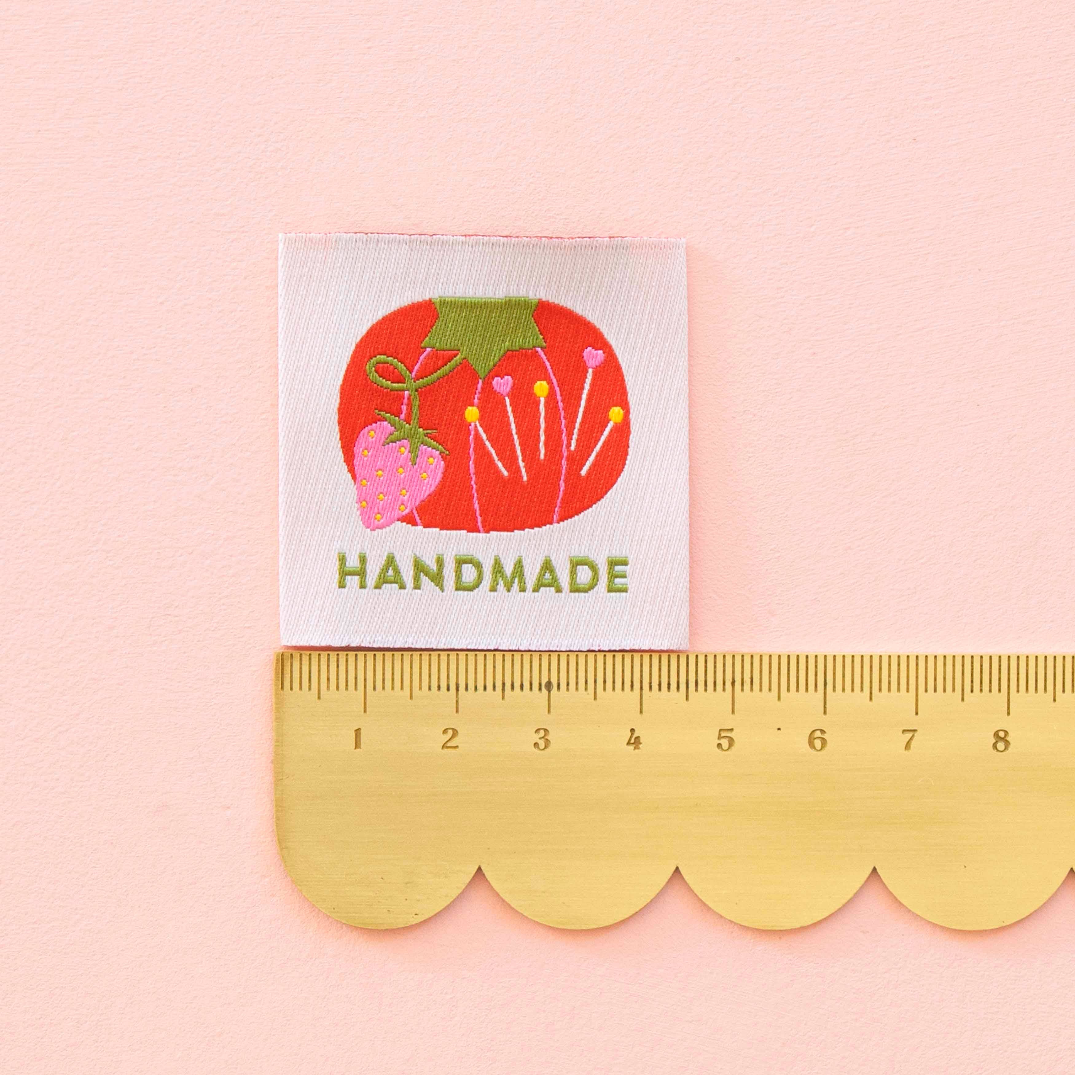 Tomato Pincushion Handmade Large Woven Sewing Labels