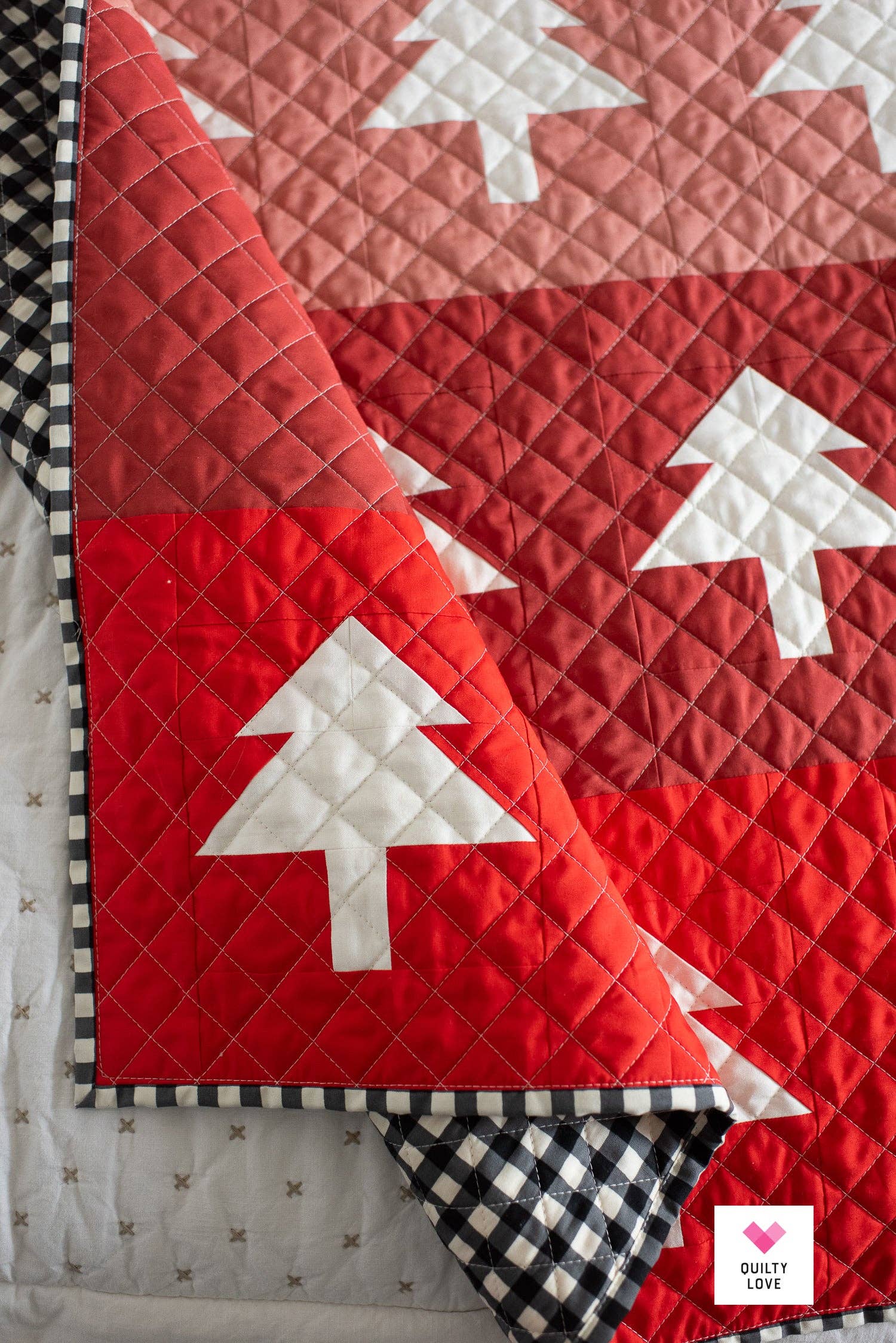 Tree Rows Quilt Pattern by Quilty Love | Modern Christmas Tree Quilt Pattern