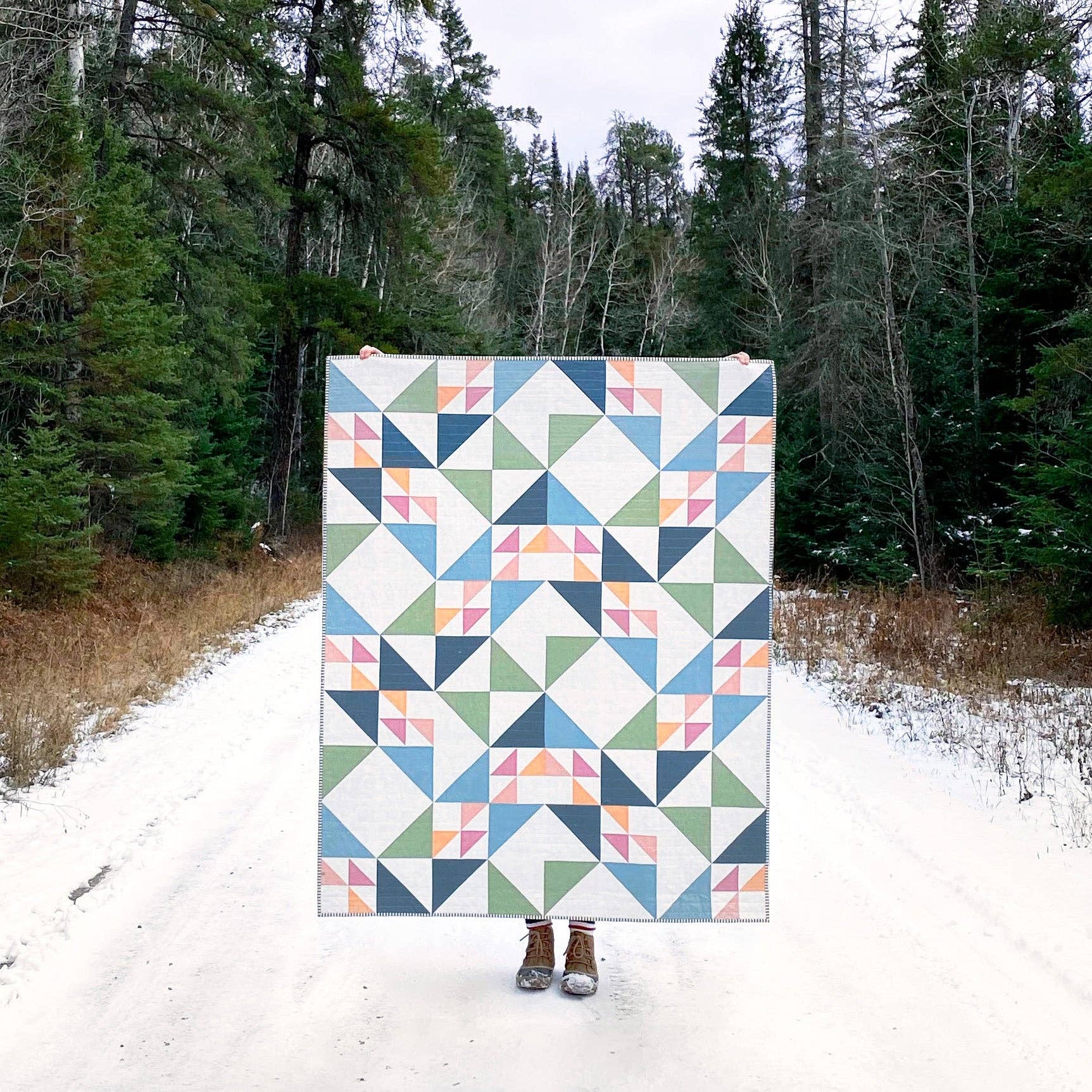 Quilt made with Birds Hill Quilt Pattern by The Blanket Statement Co