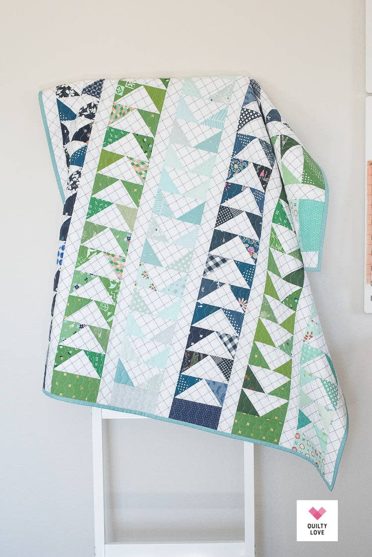 Flying Quilt Pattern by Quilty Love | Modern Flying Geese Quilt Pattern