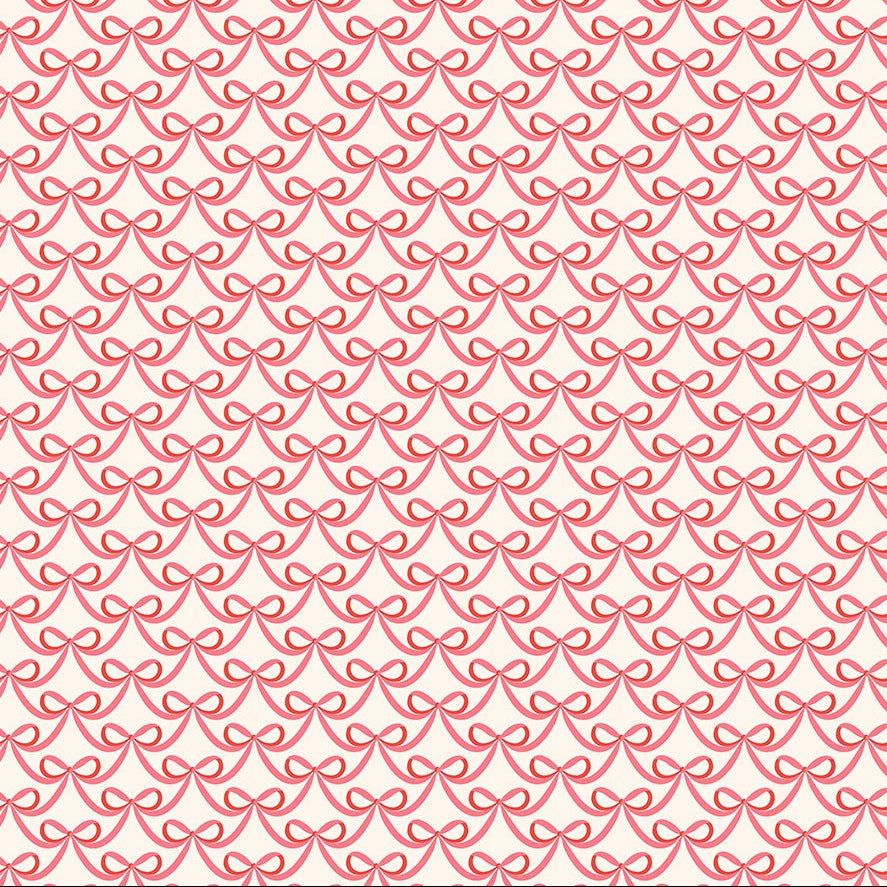 Once Upon a Charm Bows Pink Yardage | FIGO Fabrics