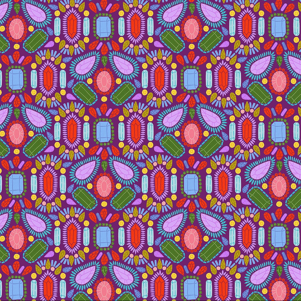 Once Upon a Charm Gems Purple Yardage | FIGO Fabrics