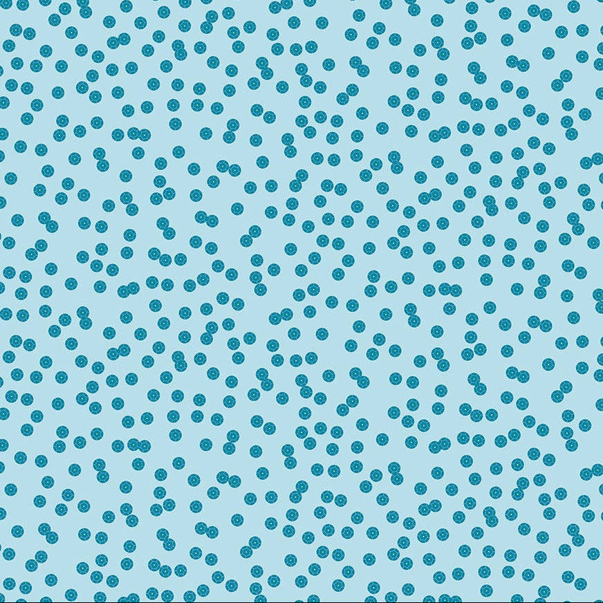 Once Upon a Charm Sequins Blue Yardage | FIGO Fabrics
