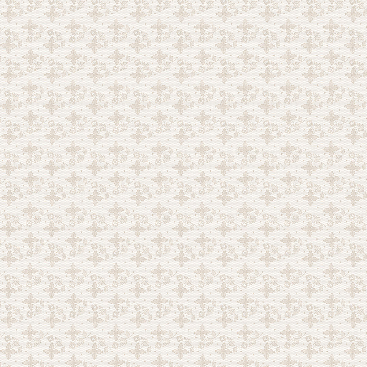 Lace Cream quilting cotton fabric by Bernadett Urbanovics for FIGO Fabrics featuring delicate tonal floral and leaf motifs on a cream background