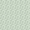 Tablecloth Green quilting cotton fabric by Bernadett Urbanovics for FIGO Fabrics featuring delicate botanical sprigs and a diamond lattice on sage green