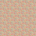 Calico Red Multi quilting cotton fabric by Bernadett Urbanovics for FIGO Fabrics featuring tiny colorful floral and botanical motifs