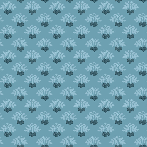 Bramble & Bloom Berries Blue Yardage | FIGO Fabrics