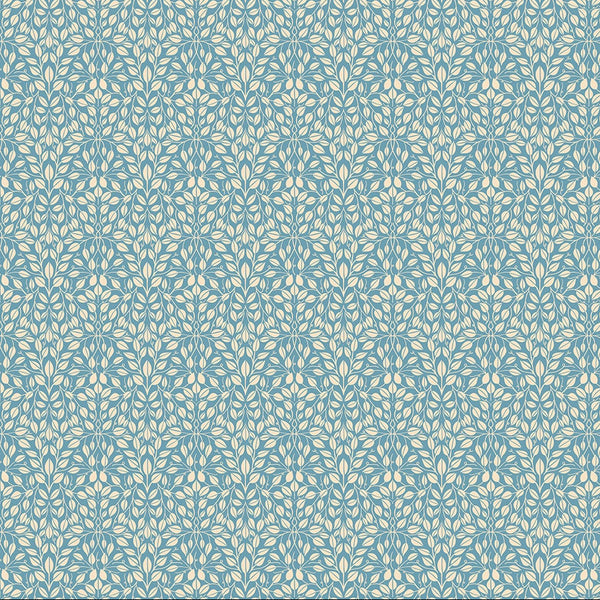 Bramble & Bloom Leaves Blue Yardage | FIGO Fabrics