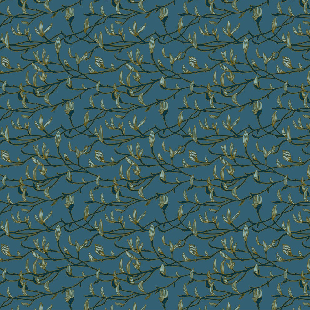 Bramble & Bloom Branches Blue Yardage | FIGO Fabrics