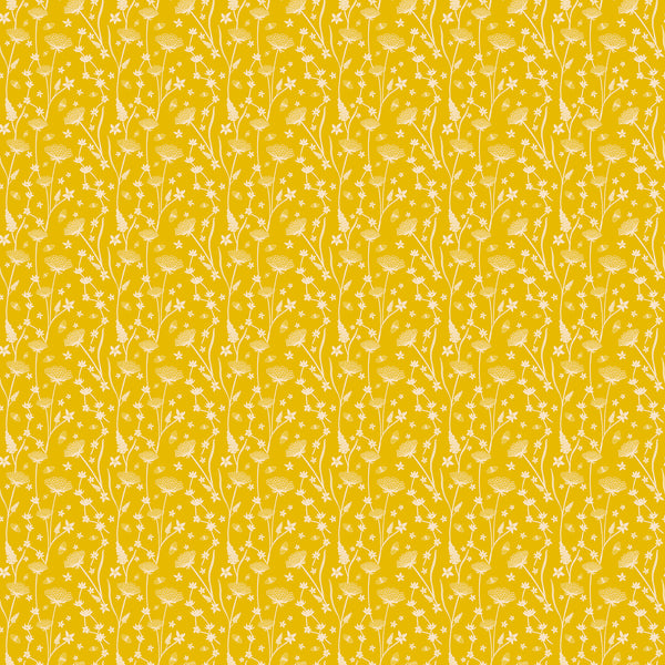 Bramble & Bloom Floral Gold Yardage | FIGO Fabrics