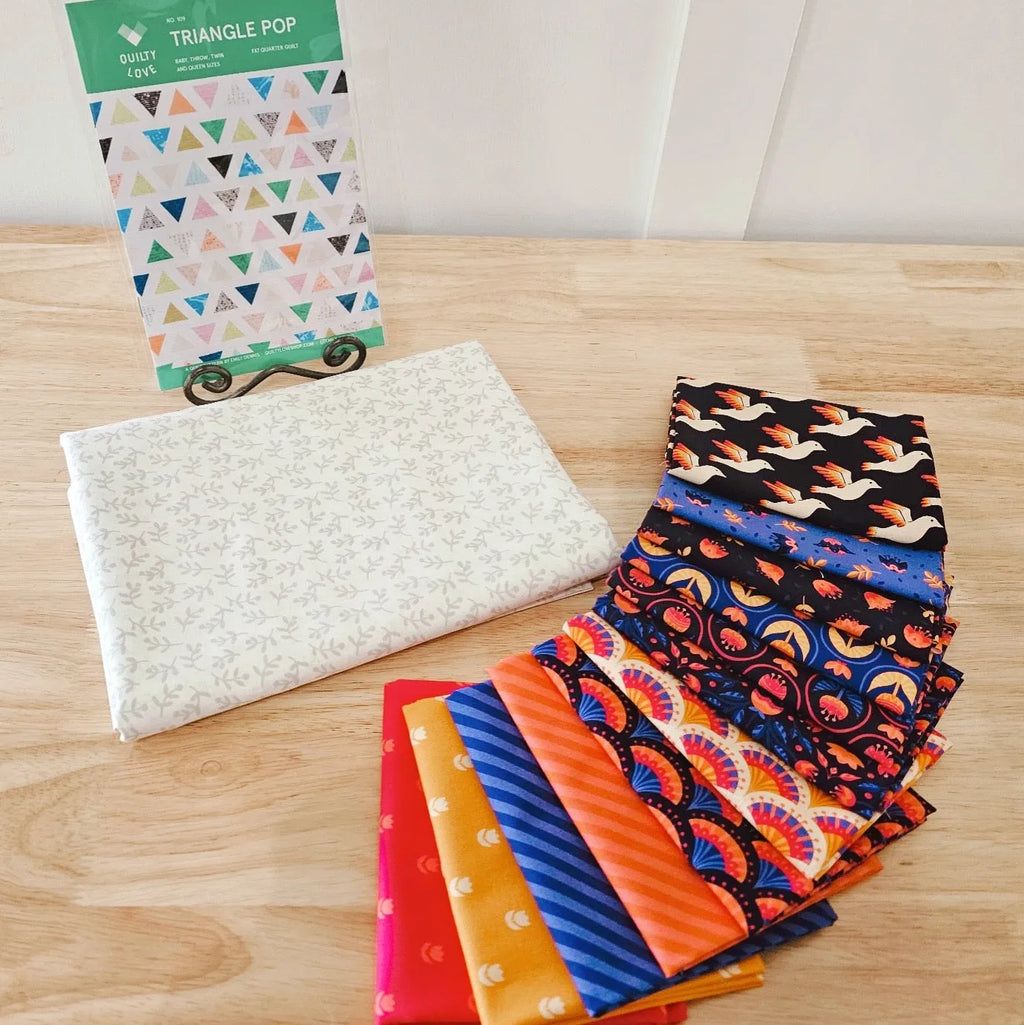 Quilt Kit Triangle Pop featuring Blooming Garden by Jojulein Design