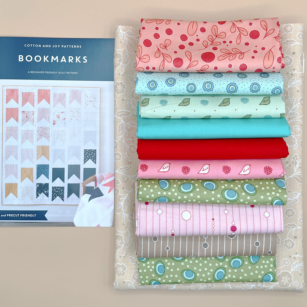 Bookmarks Quilt Kit featuring A Song to Sing & Art Gallery Pure Solids
