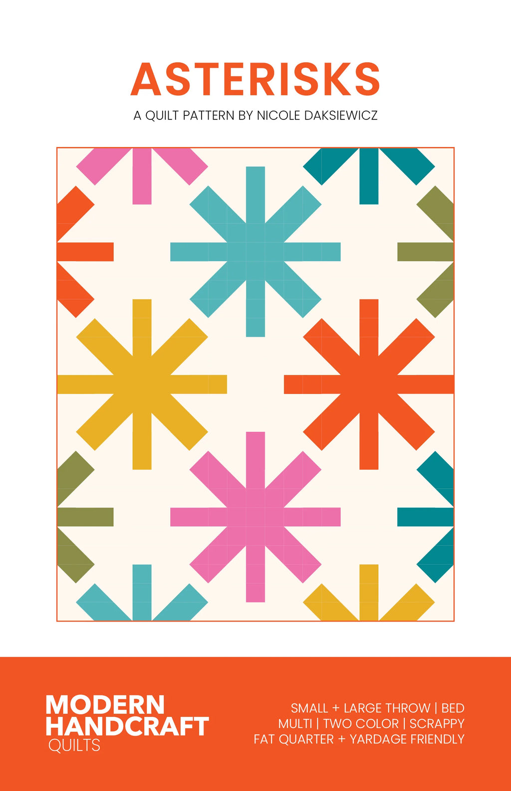 Asterisks beginner-friendly quilt pattern by Modern Handcraft Quilts