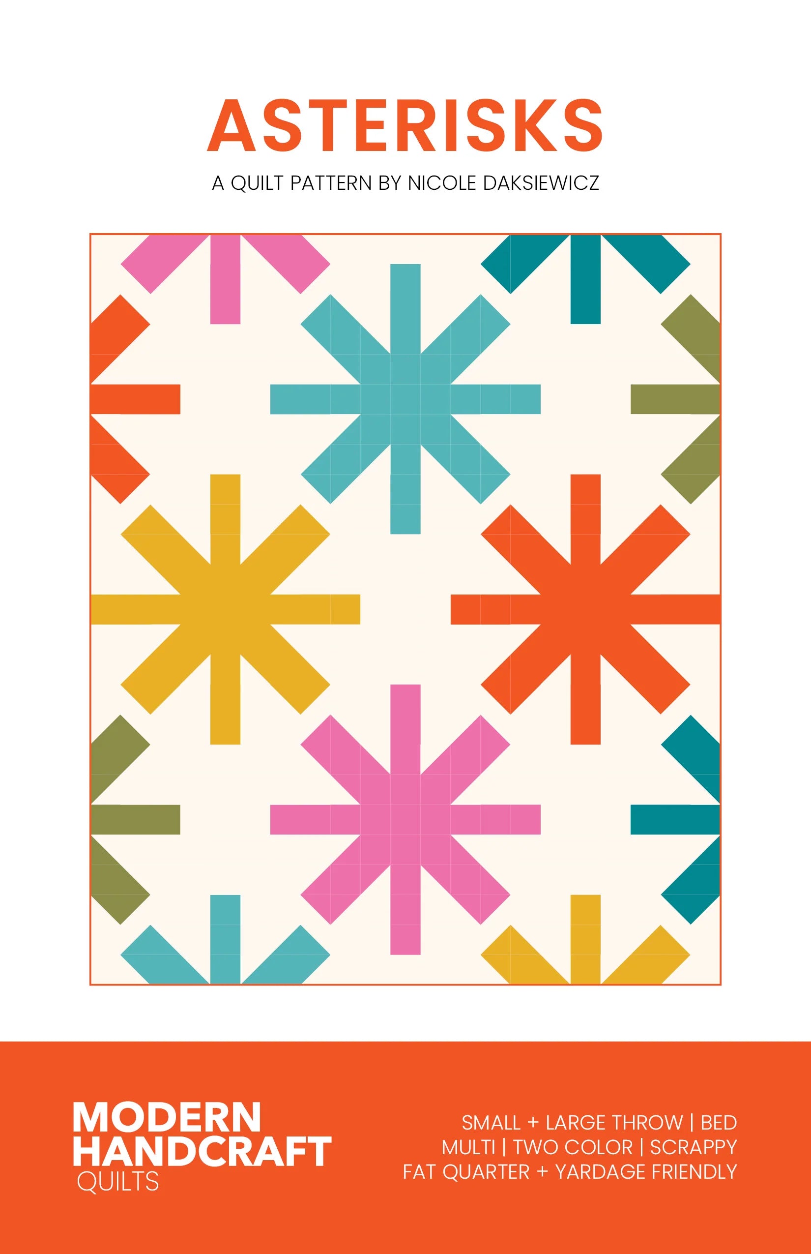 Asterisks beginner-friendly quilt pattern by Modern Handcraft Quilts