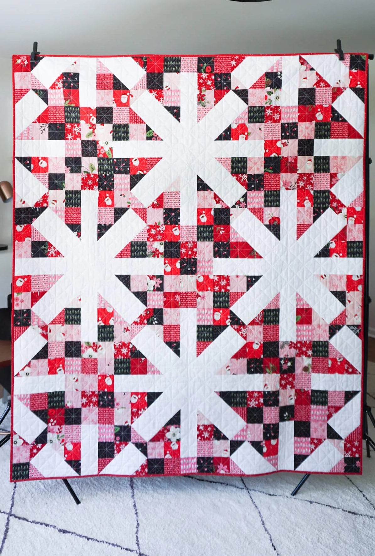 Asterisks scrappy beginner-friendly quilt pattern by Modern Handcraft Quilts
