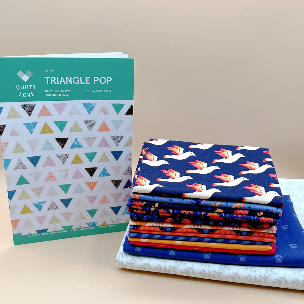 Triangle Pop Quilt Kit featuring Blooming Garden by Cloud9 Fabrics