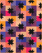 Star Pop II Quilt Kit featuring Blooming Garden by Jojulein Design